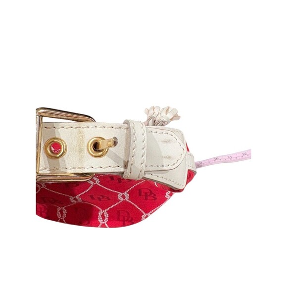 Dooney & Bourke Hobo Shoulder Bag Womens Small Red White Logo Tassel Zip - Picture 6 of 9